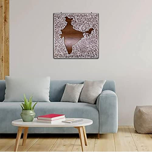 Vah India Filled String State Decorative Wall Hanging Thread Art For Wedding Gift, Anniversary Gift, Birthday Gift (30 Cm X 30 Cm X 3 Cm)