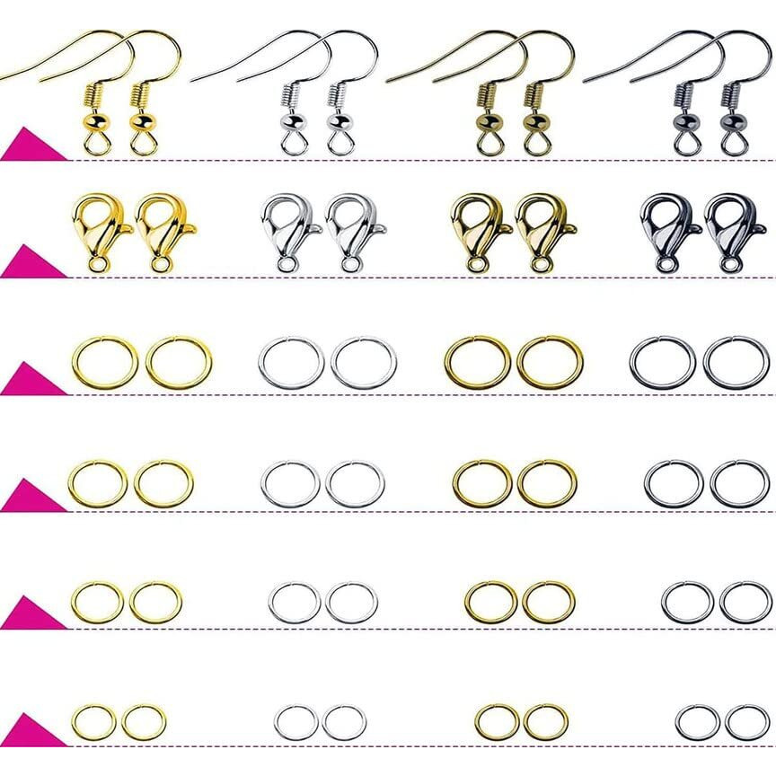 Diy Crafts 100 Grm, Nickel Silver, Earring Jewelry Making Earring Hooks Making Supplies Kit Earring Hooks Open Jump Rings Earring Backs For Jewelry Making Repair (100 Grm, Nickel Silver)
