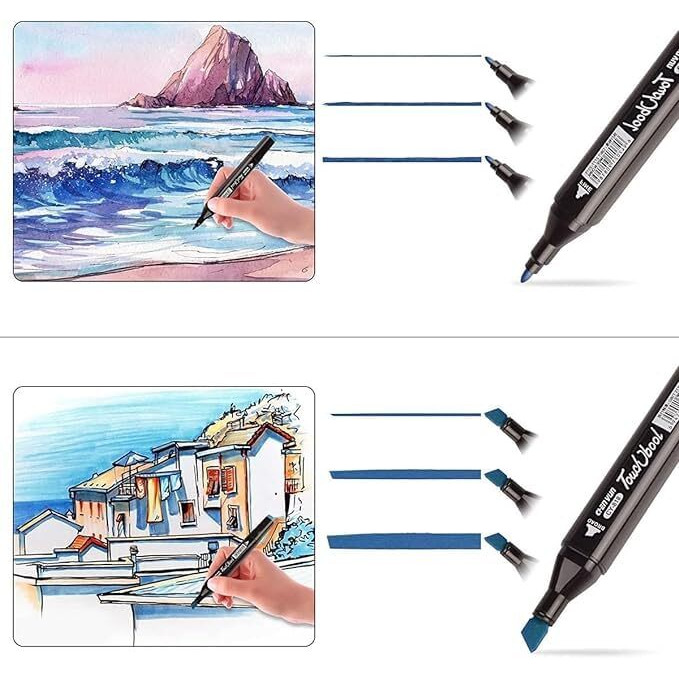 Ketmart 48 Art Marker Pen Dual Tip Outline Marker Pens Set Drawing Acrylic Color Full Markers Set Paint Touch Cool Markers For Kids Markers Drawing (48_Pic Set)