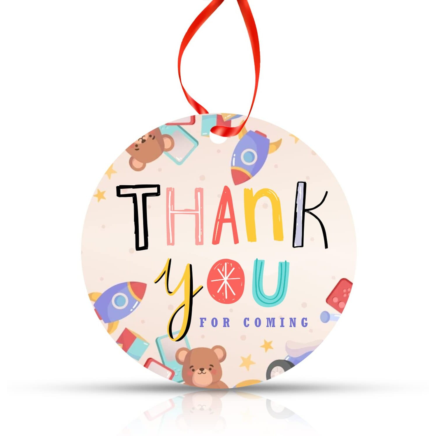Zyozique Thank You For Coming Gift Tags For Kids Birthday, Wedding, Baby Shower Party Supplies Decoration Party Favors, Pack Of 28