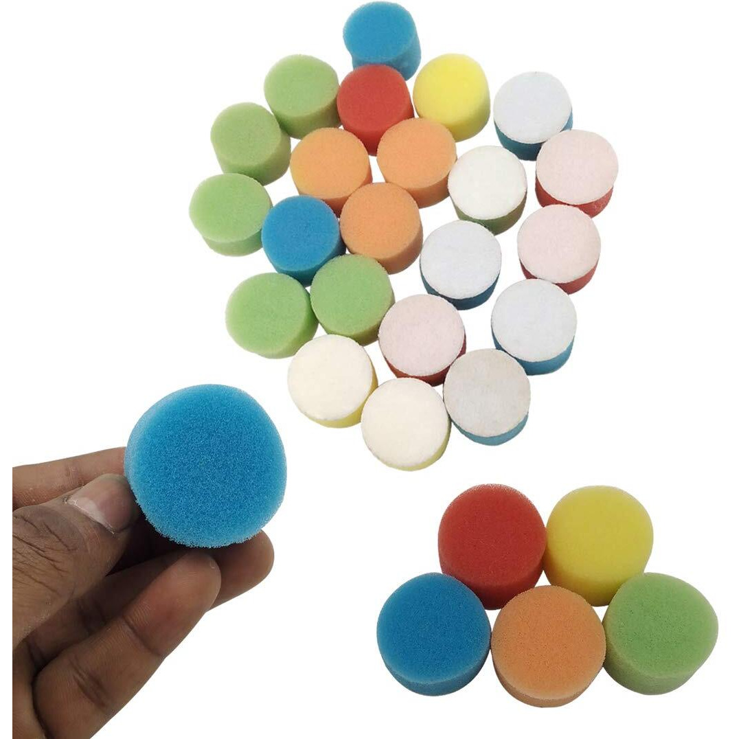 Diy Crafts 5 Pcs Cricle Sponges For Painting, Crafts, Pottery, Cleaning Kitchen Accessories Dno98 (Pack Of 20 Pcs, Multi)
