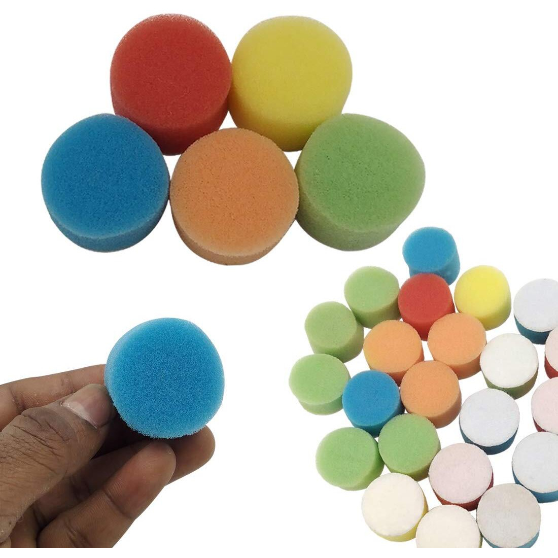 Diy Crafts 5 Pcs Cricle Sponges For Painting, Crafts, Pottery, Cleaning Kitchen Accessories Dno98 (Pack Of 20 Pcs, Multi)