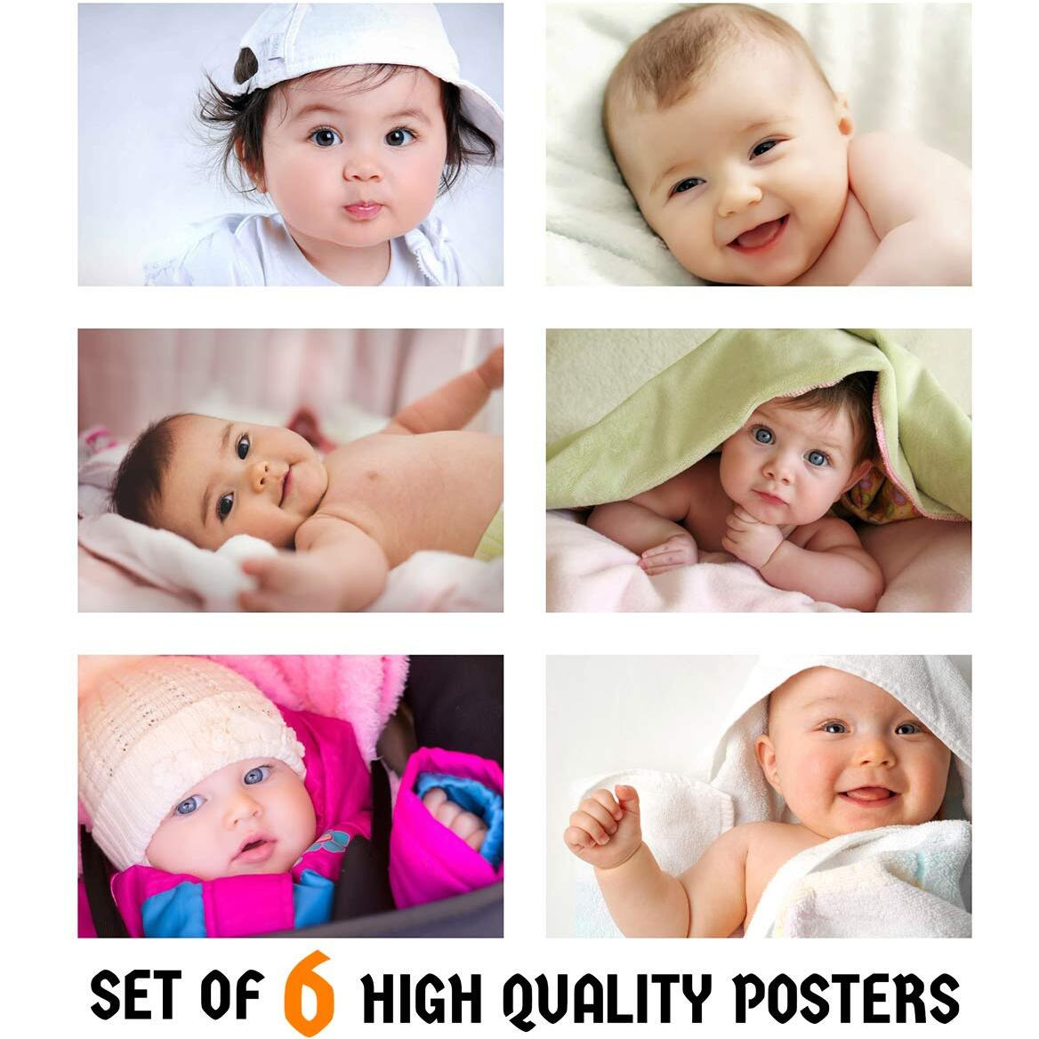 Manial Set Of 6 Paper Children Posters, Laminated, Multicolour, 12X18 Inch