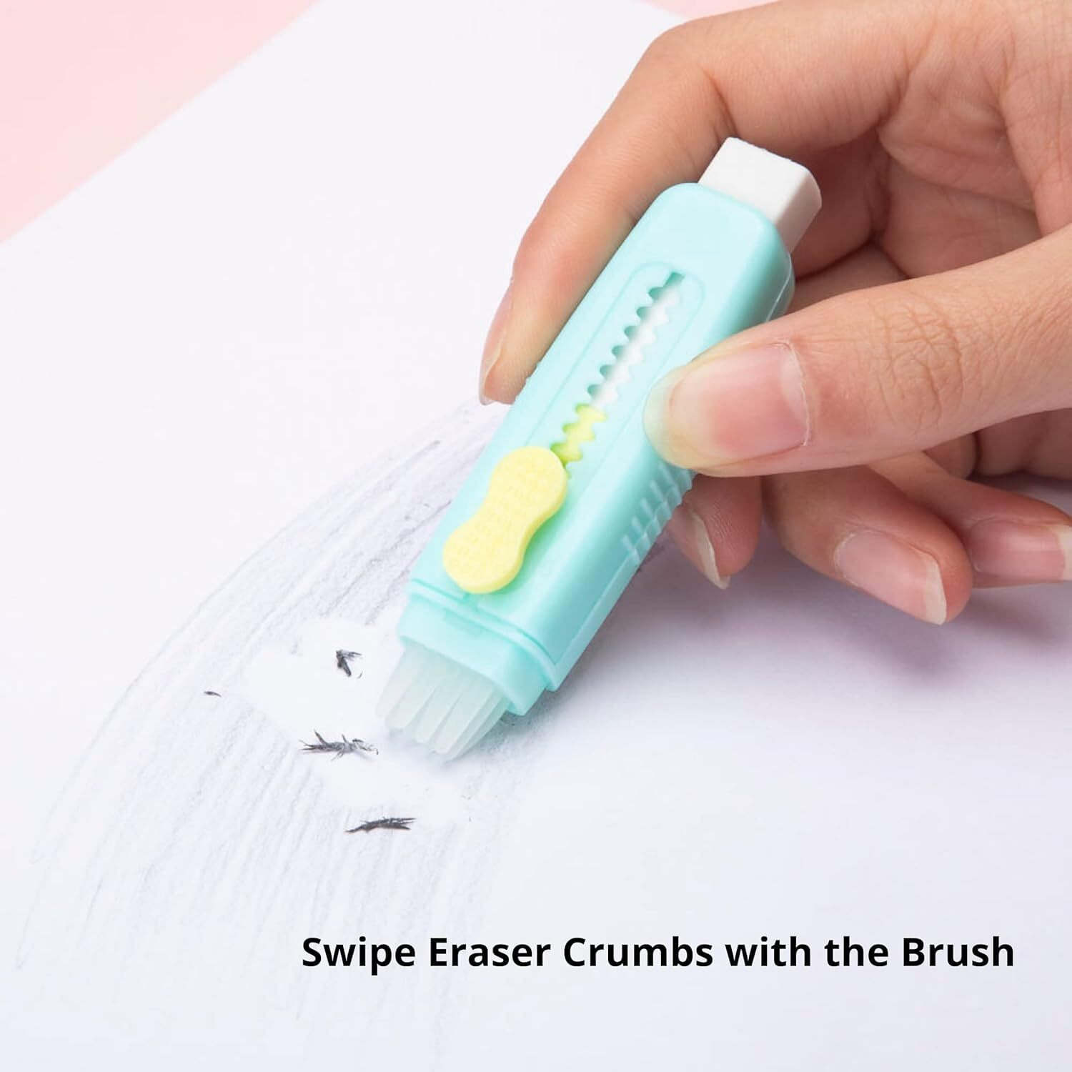 1 Pcs Creative Retractable Pencil Erasers With Brush, Colored Push-Pull Rubber Eraser Fancy Rubber For Birthday Return Gifts For Students And Kids+ 1 Refill Eraser