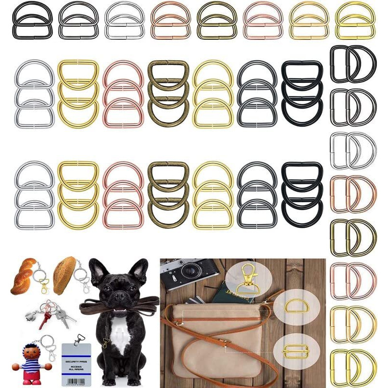 Diy Crafts 4 Pcs D Rings, Silvery Nickel, Round Swivel Snap Hooks And Round Rings, Metal Swivel Lanyard Snap Round Hook, Slide Buckle For Bag(4 Pcs D Rings, Silvery Nickel)