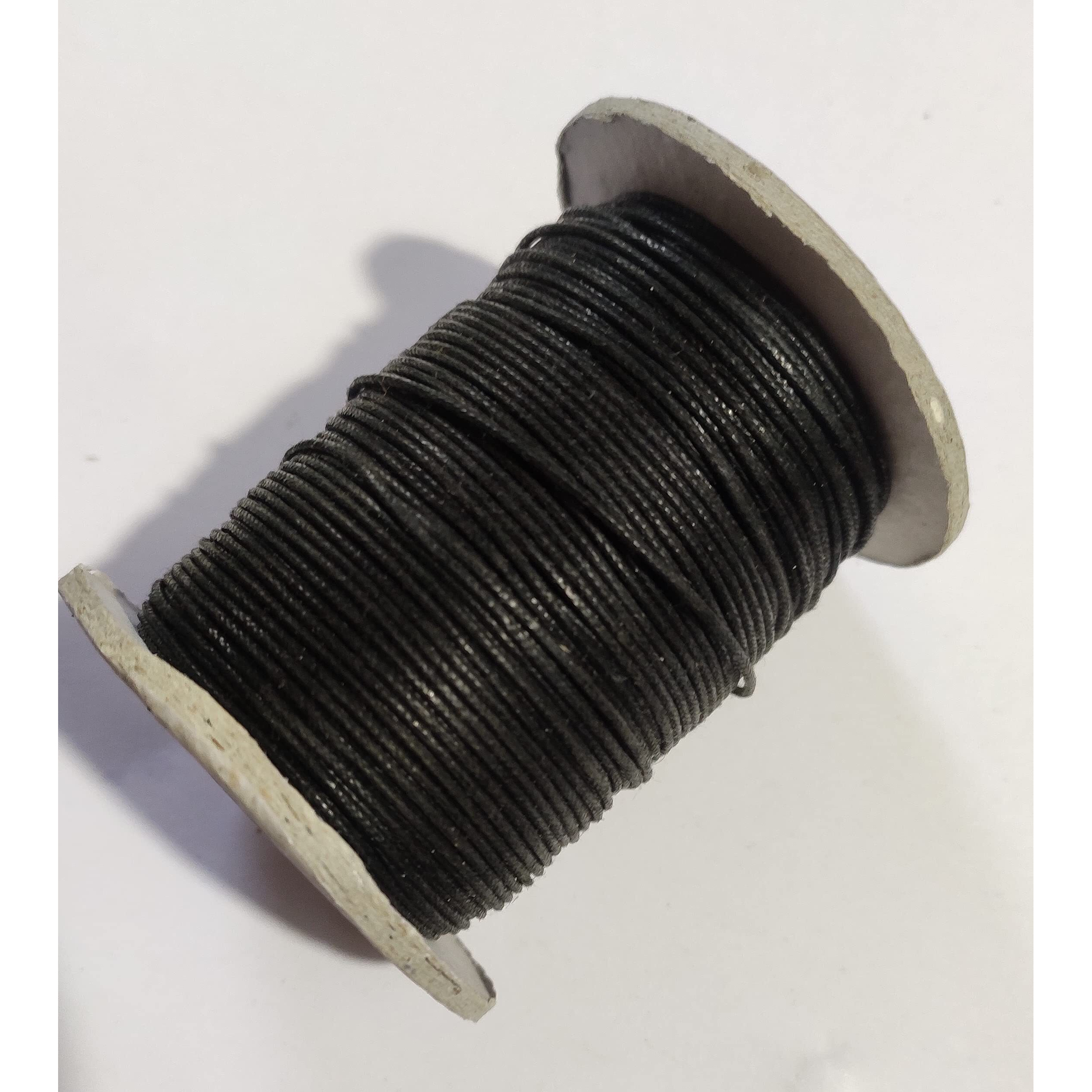 Omx 100 Mt, 1Mm Thick, Roll Wax Cotton Cord For Diy Jewellery Making, Beading, Art And Craft Work And Handicrafts, (1 Mm, Black)