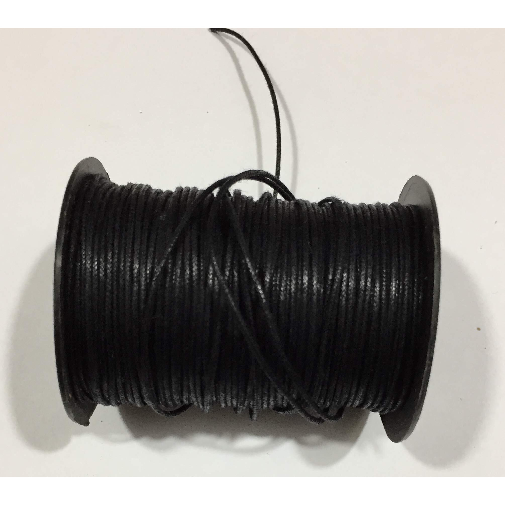 Omx 100 Mt, 1Mm Thick, Roll Wax Cotton Cord For Diy Jewellery Making, Beading, Art And Craft Work And Handicrafts, (1 Mm, Black)