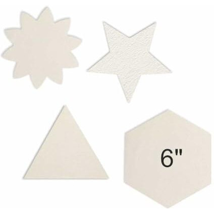 Anupam 6 Inch Art Board For Painting, Different Shaped Board For Kids, Flower Shaped, Hexagon Shaped, Triangle Shaped, Star Shaped Art Board For Mixed Media Application Painting (4 Pcs)