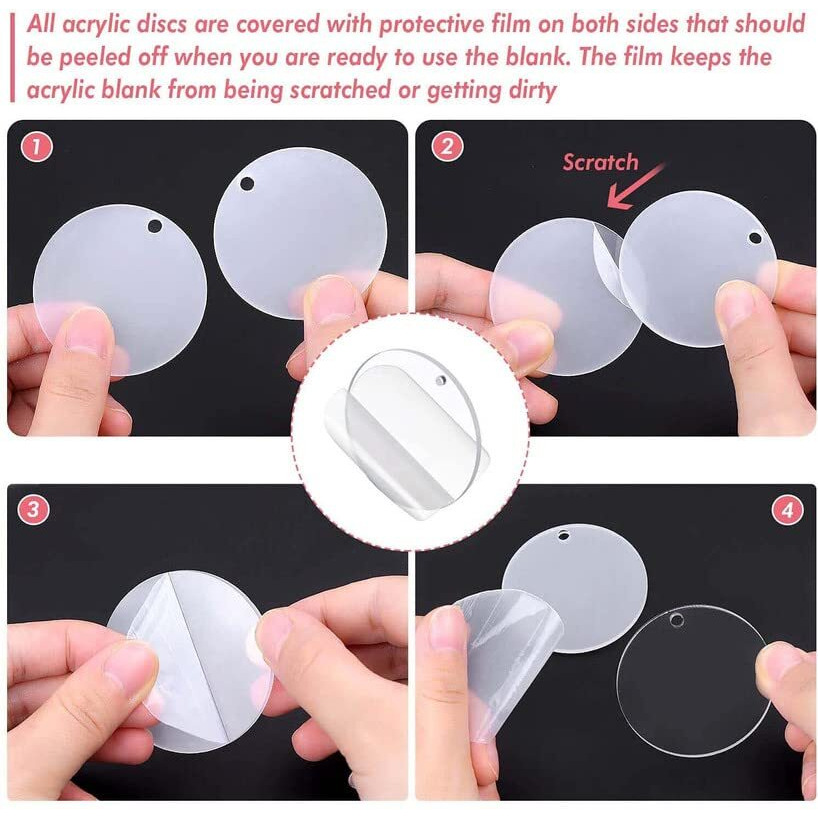 Diy Crafts 48 Pcs, Gold, Acrylic Keychain Blanks, Clear Keychains For Vinyl Kit Including Acrylic Blanks, Keychain Tassels, Rings Jump Ring (48 Pcs, Gold)
