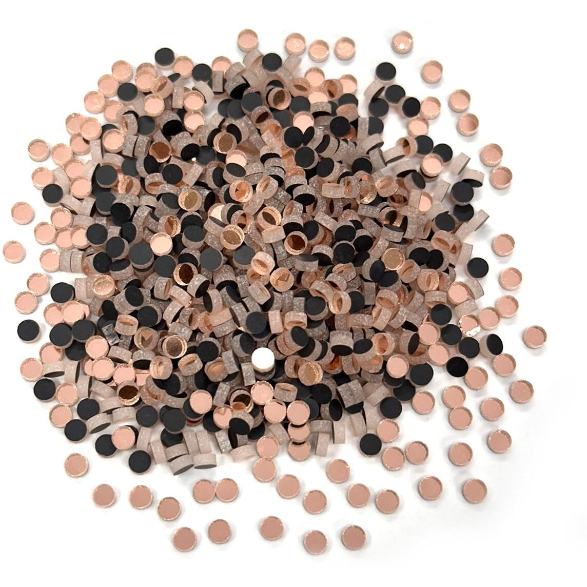Embroiderymaterial Rose Gold Round Smooth Edge Grinded Shisha Mirrors For Art & Crafts, Jewelry Making, Lippan Art, Dress Designing, Embroidery & More (3Mm, Pack Of 1000)