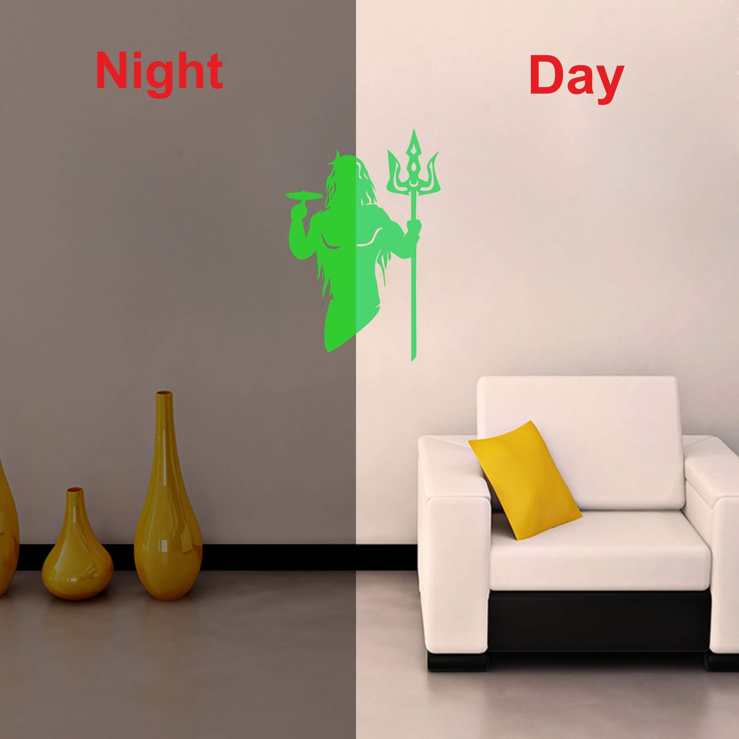 Dreamkraft Lord Shiva Wall Sticker Radium Sticker For Bedroom Livingroom Office Home Decorative Sticker Gift (Green, 23X33 Cm)