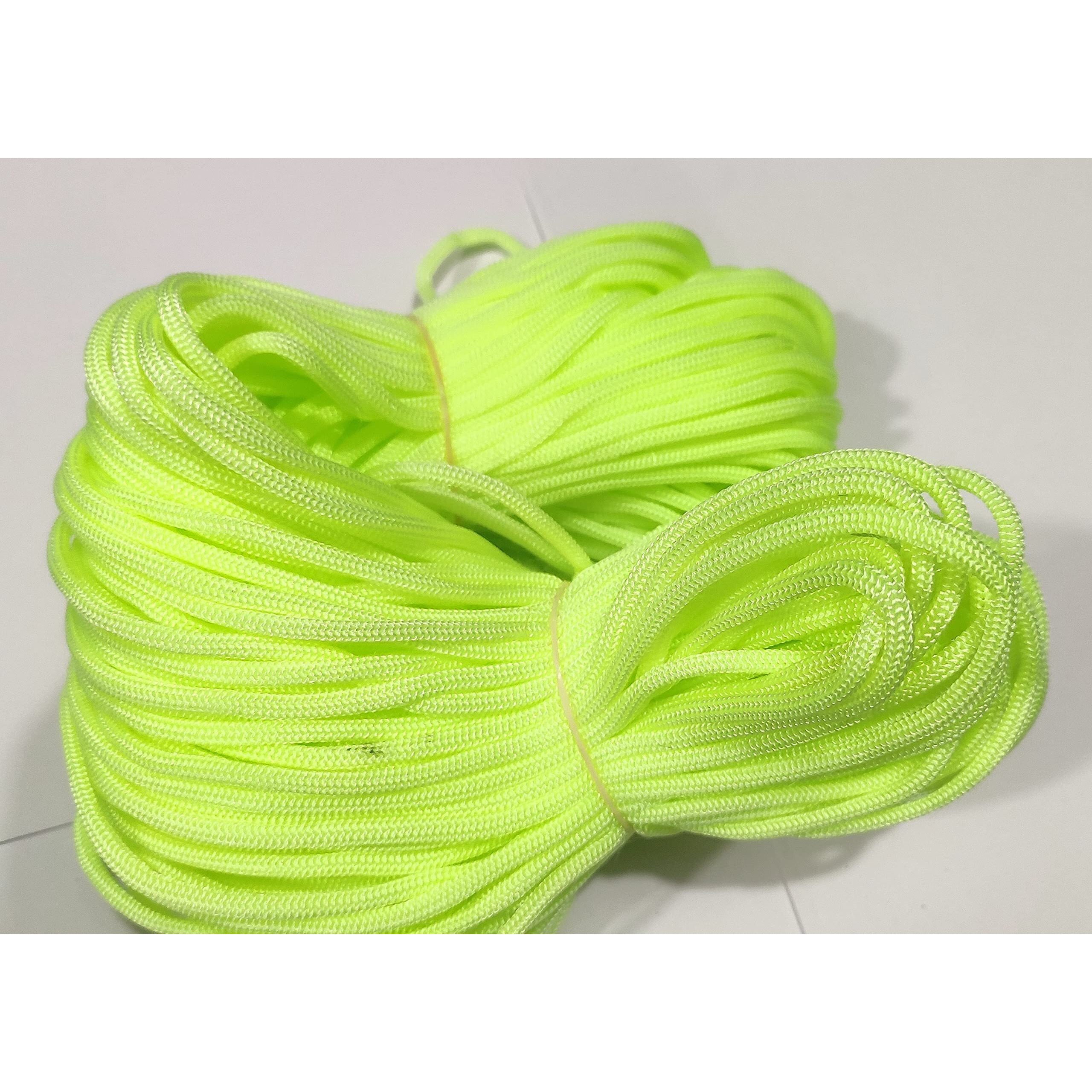 Omx Nylon Knot Macrame Beading Braided 3 Mm Thread 60 Meter Cord Rope (Neon Green)