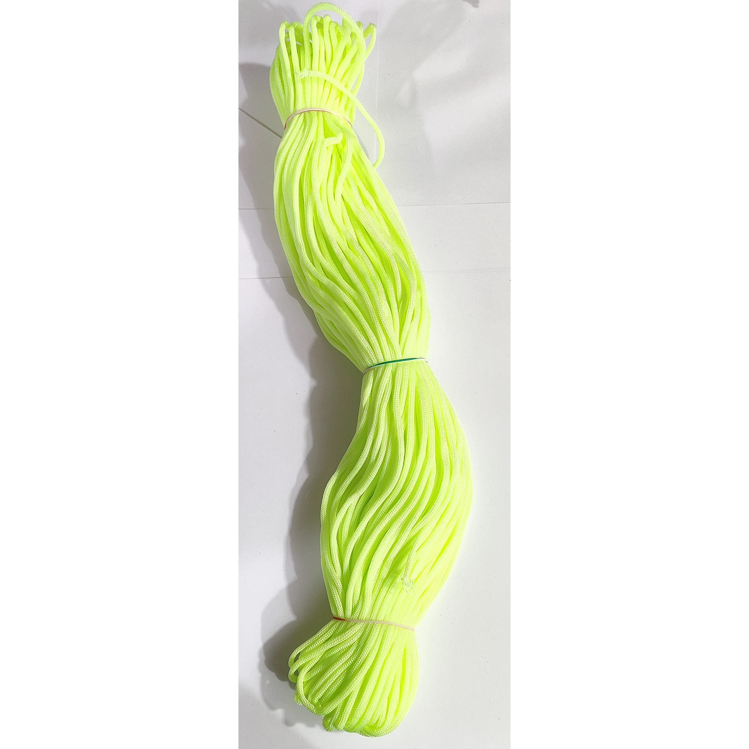 Omx Nylon Knot Macrame Beading Braided 3 Mm Thread 60 Meter Cord Rope (Neon Green)