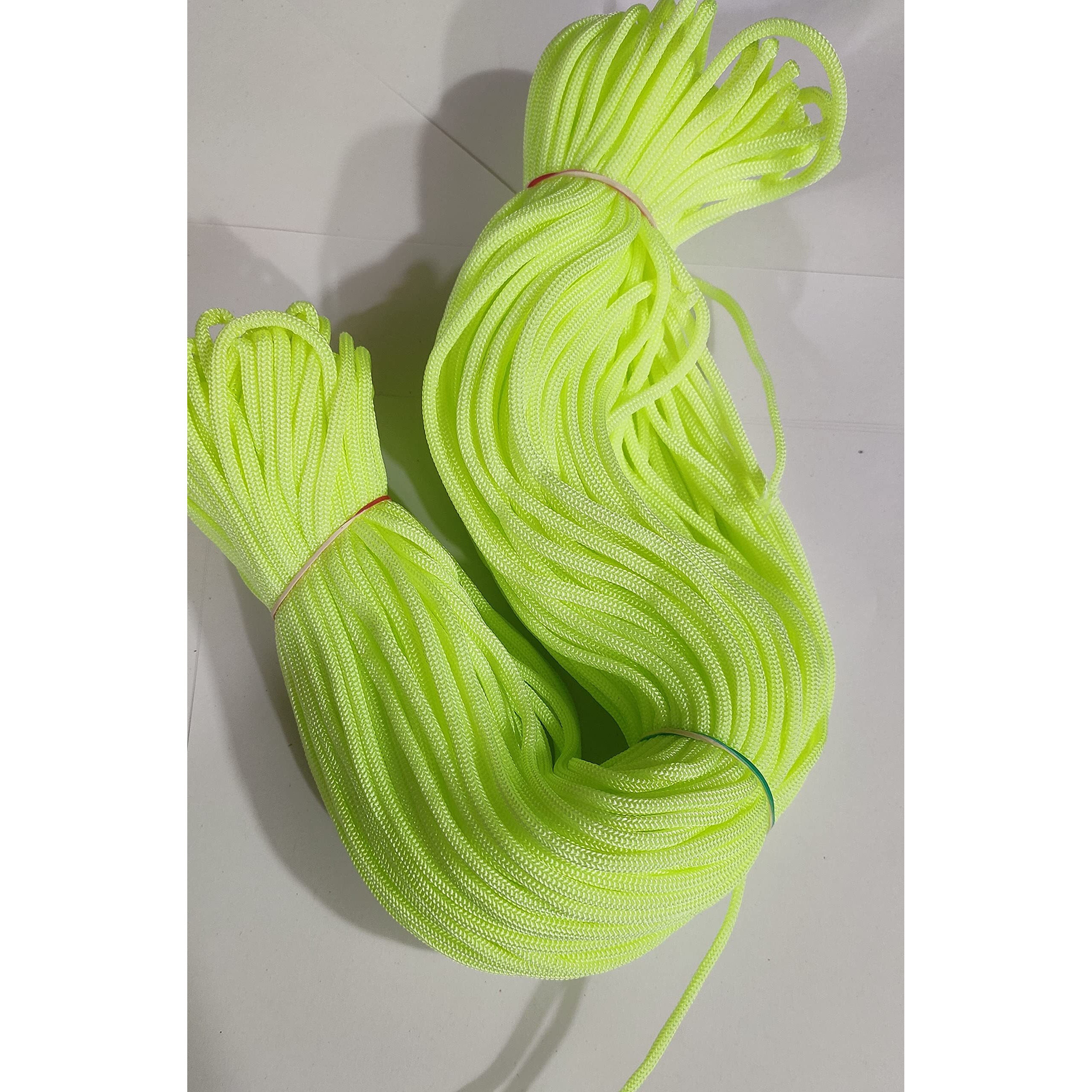 Omx Nylon Knot Macrame Beading Braided 3 Mm Thread 60 Meter Cord Rope (Neon Green)