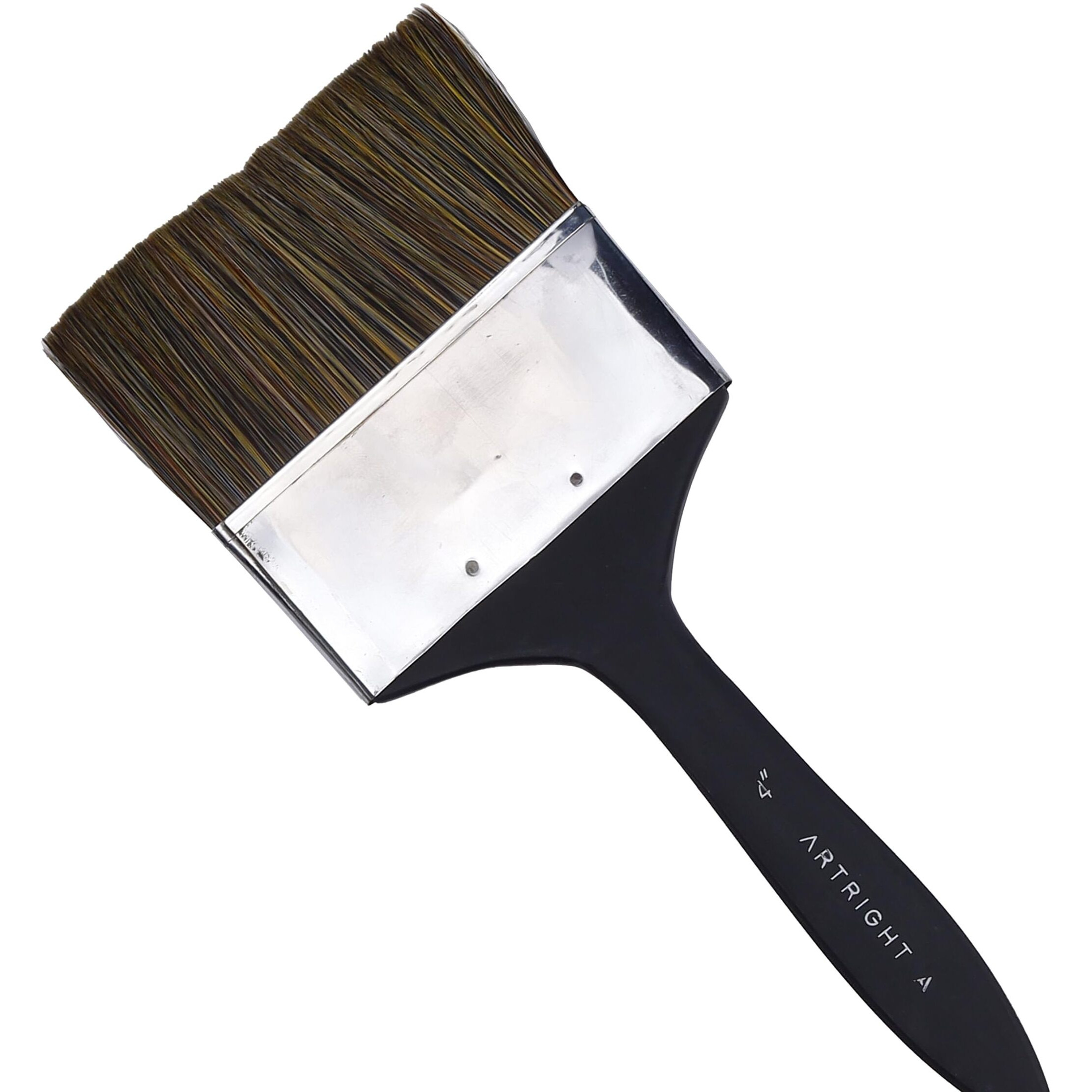 Artright 4-Inch Flat Wash Painting Brush  Handmade Professional Artist Brush For Acrylic, Watercolor, Gouache, And Mixed-Media Painting (Wood Handle)