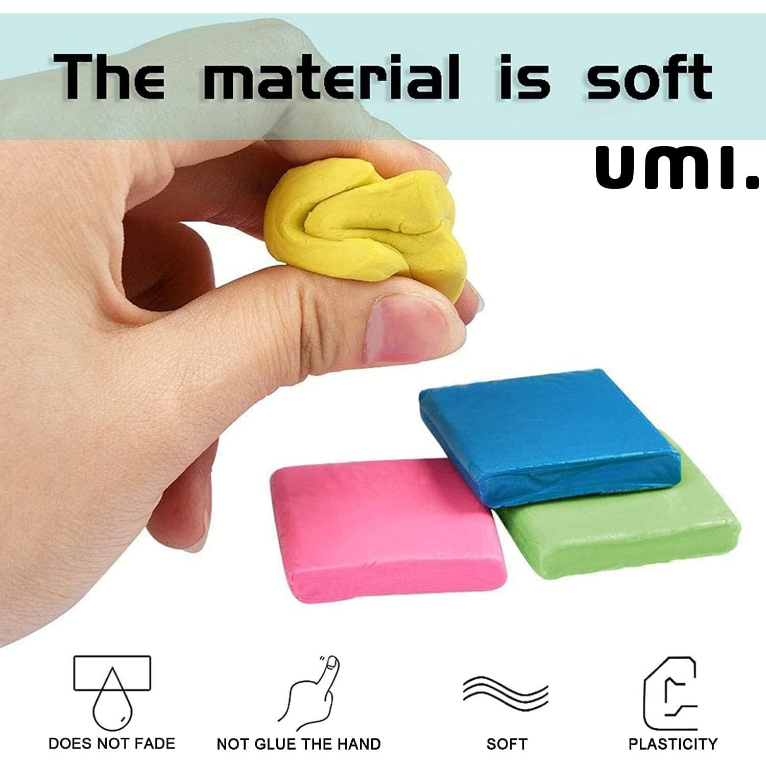 Amazon Brand  Umi 9Pc Multicolor Kneadable Artist Small Rubber Eraser Set,Soft Durable Sketch Putty Erasers