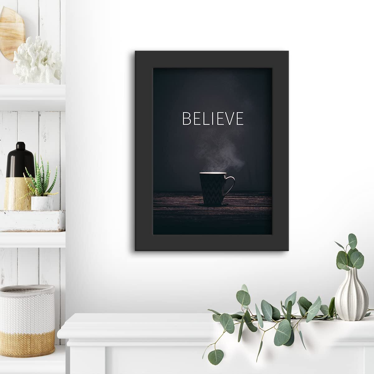 Dmcreativitycraft Believe Motivational Poster Frame For Wall Decoration Inspirational Quotes Posters Photo Frame For Home, Office, Gym, Study Desk, Living And Bedroom Decor (9.5 X 12.5 Inches)
