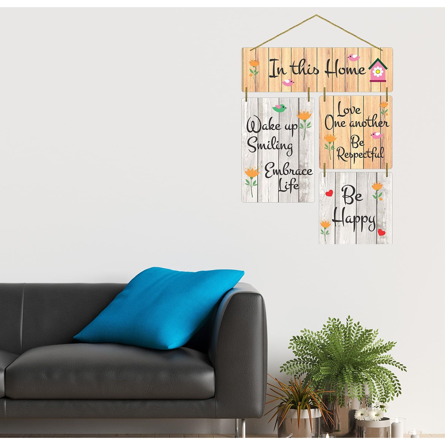 Dly Lifestyle Decorative Wall Art Mdf Wooden Hanger For Living Room | In This Home | Bedroom | Home Decor | Office | Gift | Quotes Item | Wall Hanging For House Decoration | Wall Art