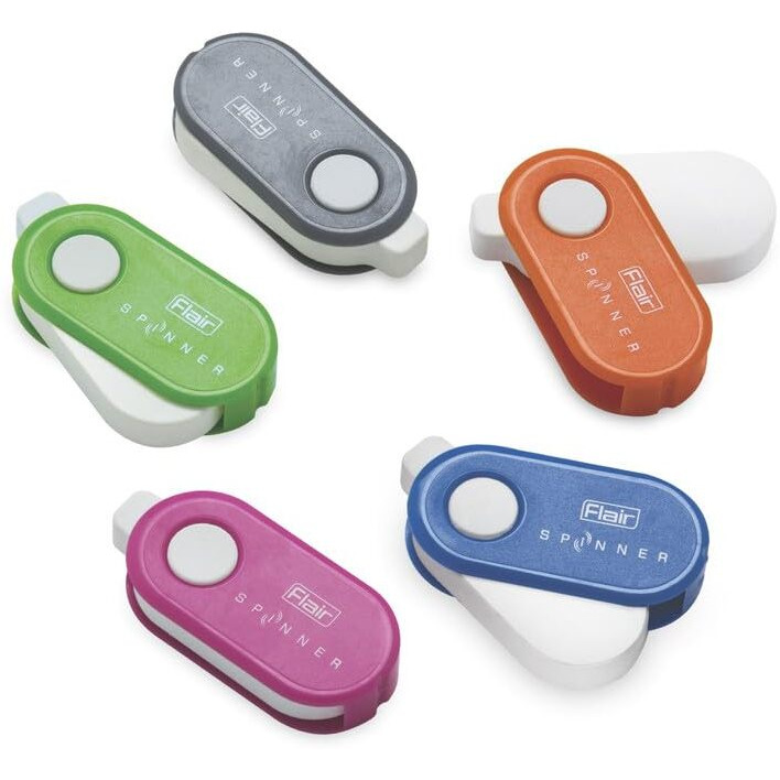 Flair Creative Series Non Toxic Spinner Eraser Blister Set | Neat & Dust Free Erasing | 360 Degree Rotatable With Lock Mechanism | Playful Body Colors | Pack Of 4 Erasers