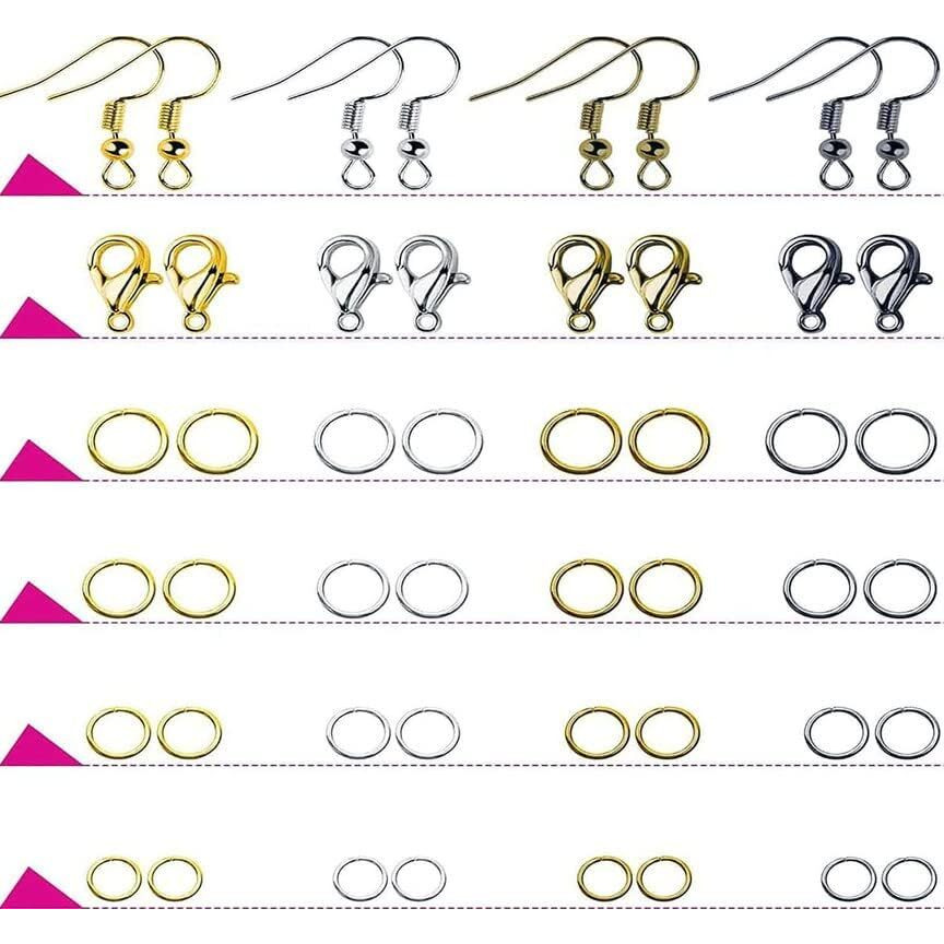 Diy Crafts 100 Grm, Antique Gold, Earring Hooks For Jewelry Making, As Choice X Earring Making Supplies Kit Earring Hooks Open Jump Rings Earring Backs For Je (100 Grm, Antique Gold)