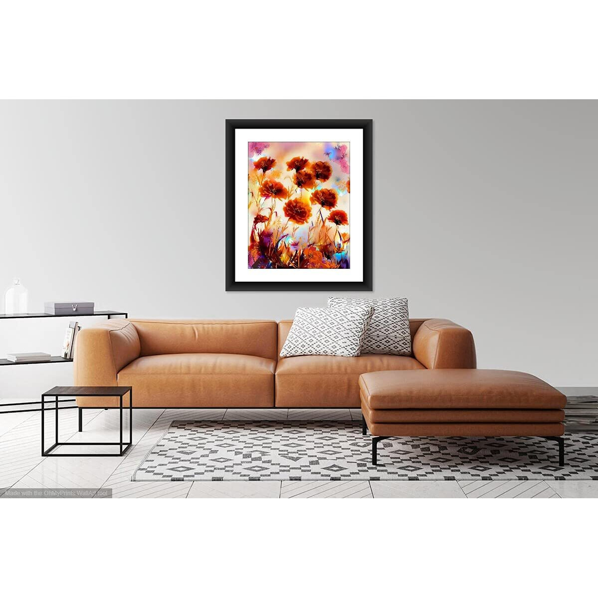 Shsworks Digital Reprint Flowers Framed Wall Art Canvas Painting, Signed By Artist, Copyright Protected Artwork (Multicolour, 15X17 Inch)