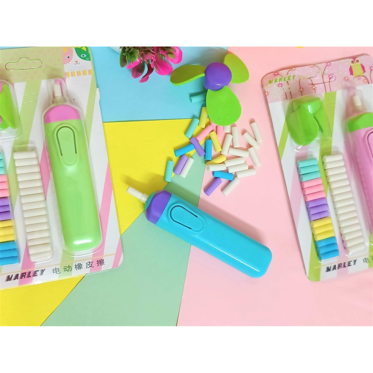 Crafty Cuddle Electric Eraser For Kids | Electric Eraser Refill | Small Kids Electric Eraser | Electric Eraser Sharpener Stationery For Drawing | Art And Craft Erasers | Multicolor - 1Pc