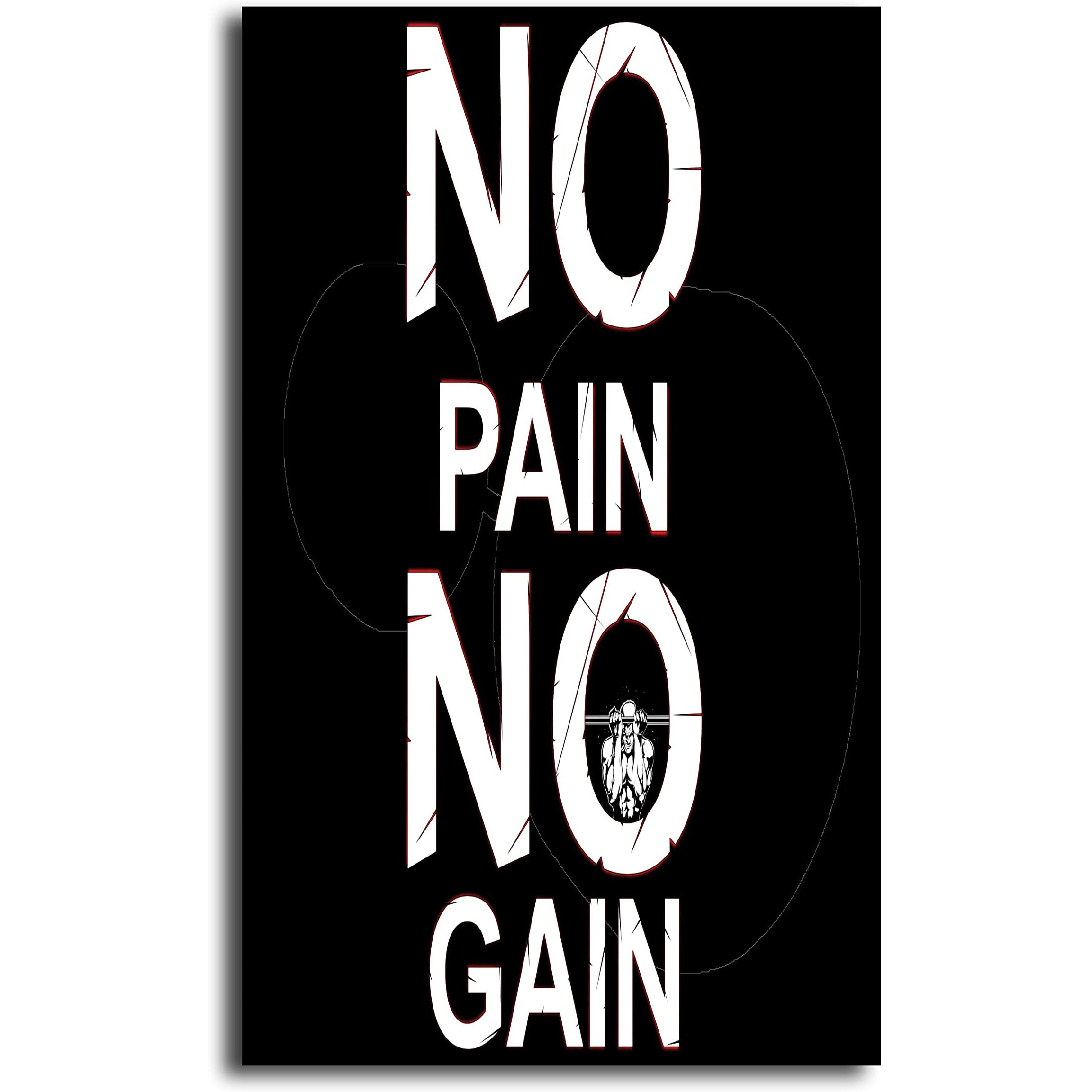 Pixelartz Wall Poster - No Pain No Gain Gym Workout