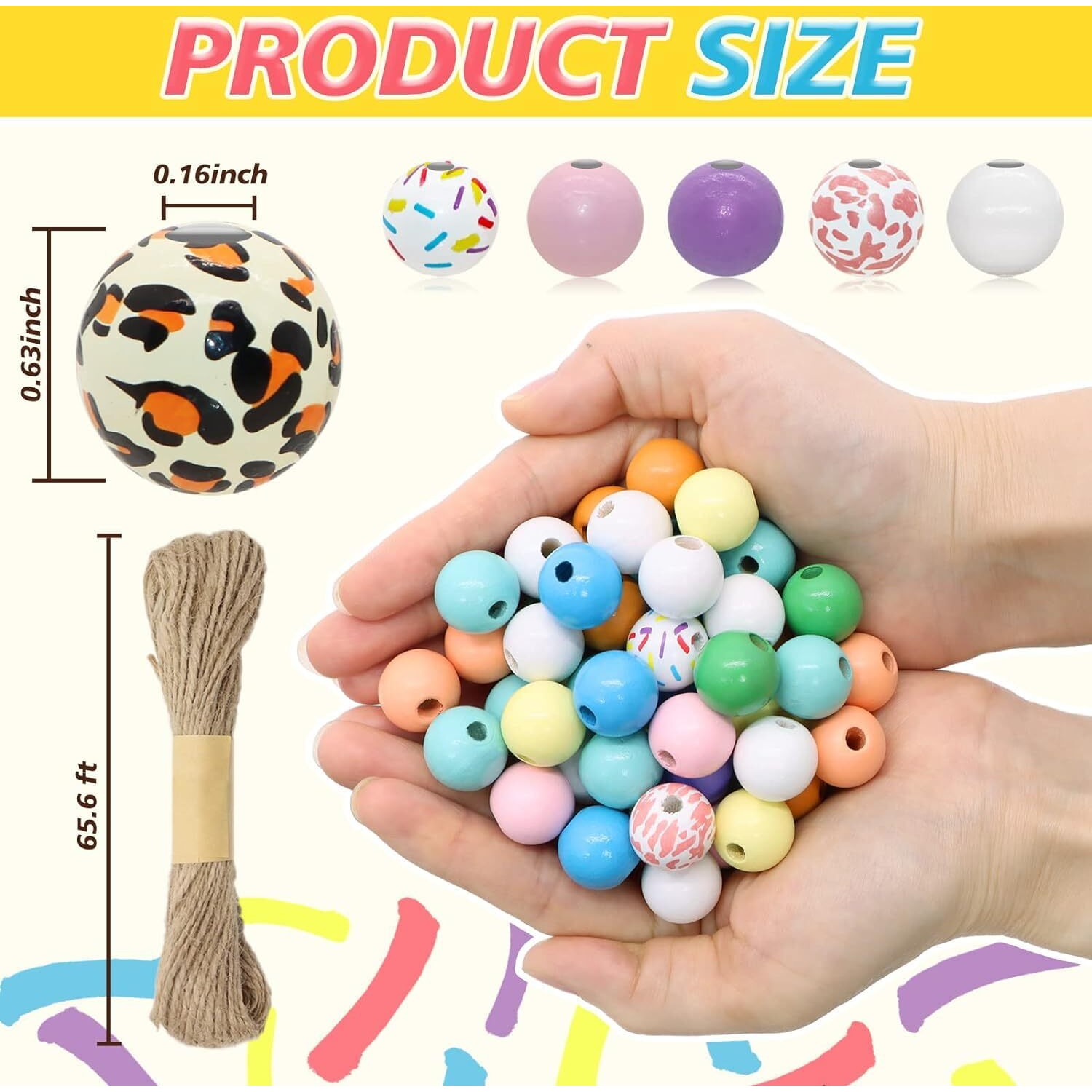 Diy Crafts 130, Wooden Beads, Colors Round Wood Beads, Assorted Colorful Wooden Beads For Craft Decoration Bracelets Pen (130)
