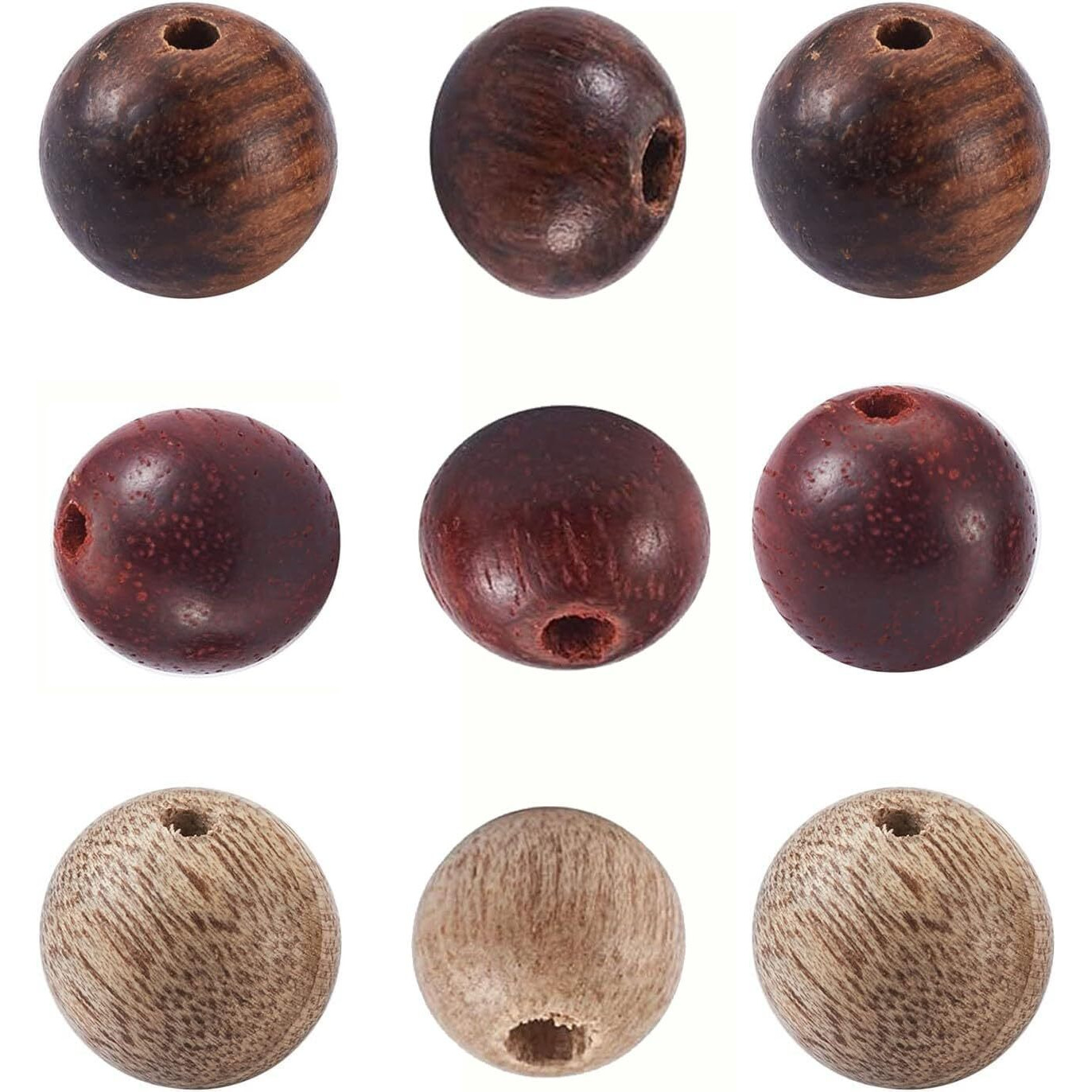 Diy Crafts 130, Large Hole Natural Wood Round Beads 6Mm/ 8Mm/ 10Mm Polished Wooden Ball Rondelle Loose Beads For Jewelry Bracelet Necklace Craft Making Home Party (130)