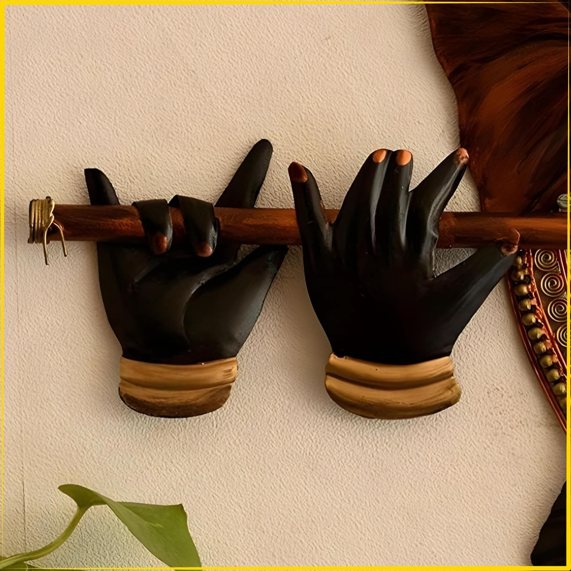 Tukku Collection - Ganesha Playing Flute Wall Hanging | Ganesha Wall Hanging | Wall Decorative Item | Wall Art | Home Decorative Item | Multicolour | 48 X 5 X 48 Cm
