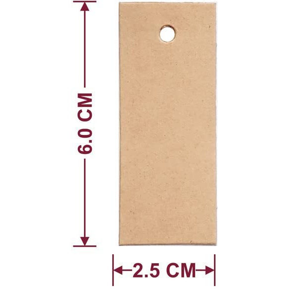 Townbus Small Craft Paper Tags For Gifts, Product Packaging Pre-Tied With Jute Rope D4 (200 Nos)