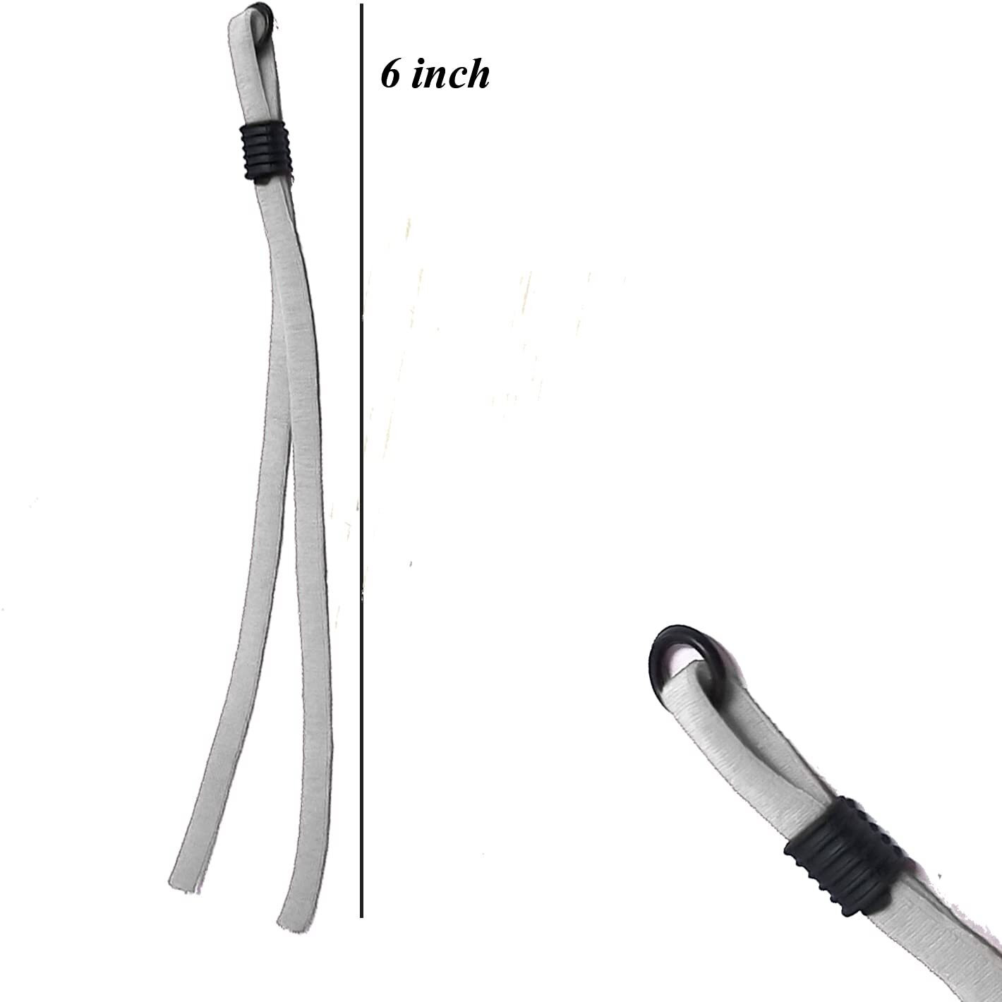 Aakriti Elastic Band Cord With Adjustable Buckle Stretchy Earloop Lanyard Earmuff Rope Sewing Elastic Cord With Adjustable Flat Buckles For Diy Craft And Mask Making (White, 100)