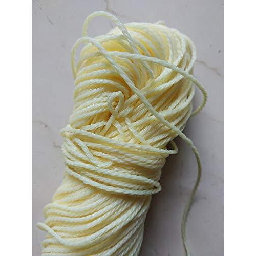Q1 Beads 250 Meters 1 Mm Twisted Nylon Rope String For Drying Clothes, Nylon Knot Macrame For Beading And Craft, Beading String Or Knotting Cord Nylon & Multipurpose (250 M,Cream Color)