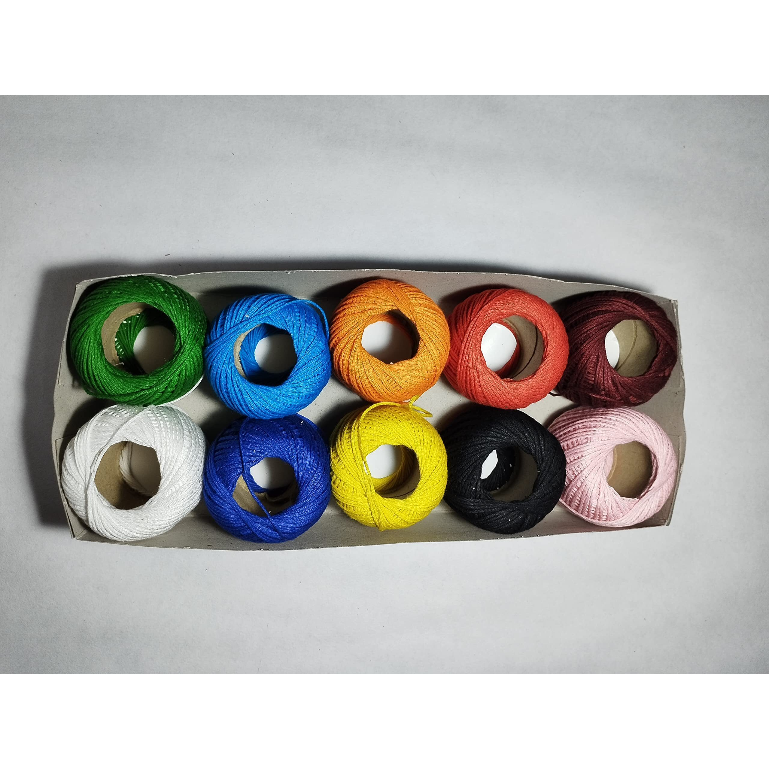 Rsp Quality Bit Crochet Cotton Thread Yarn For Knitting And Craft Making (Multicolor, Pack Of 10)