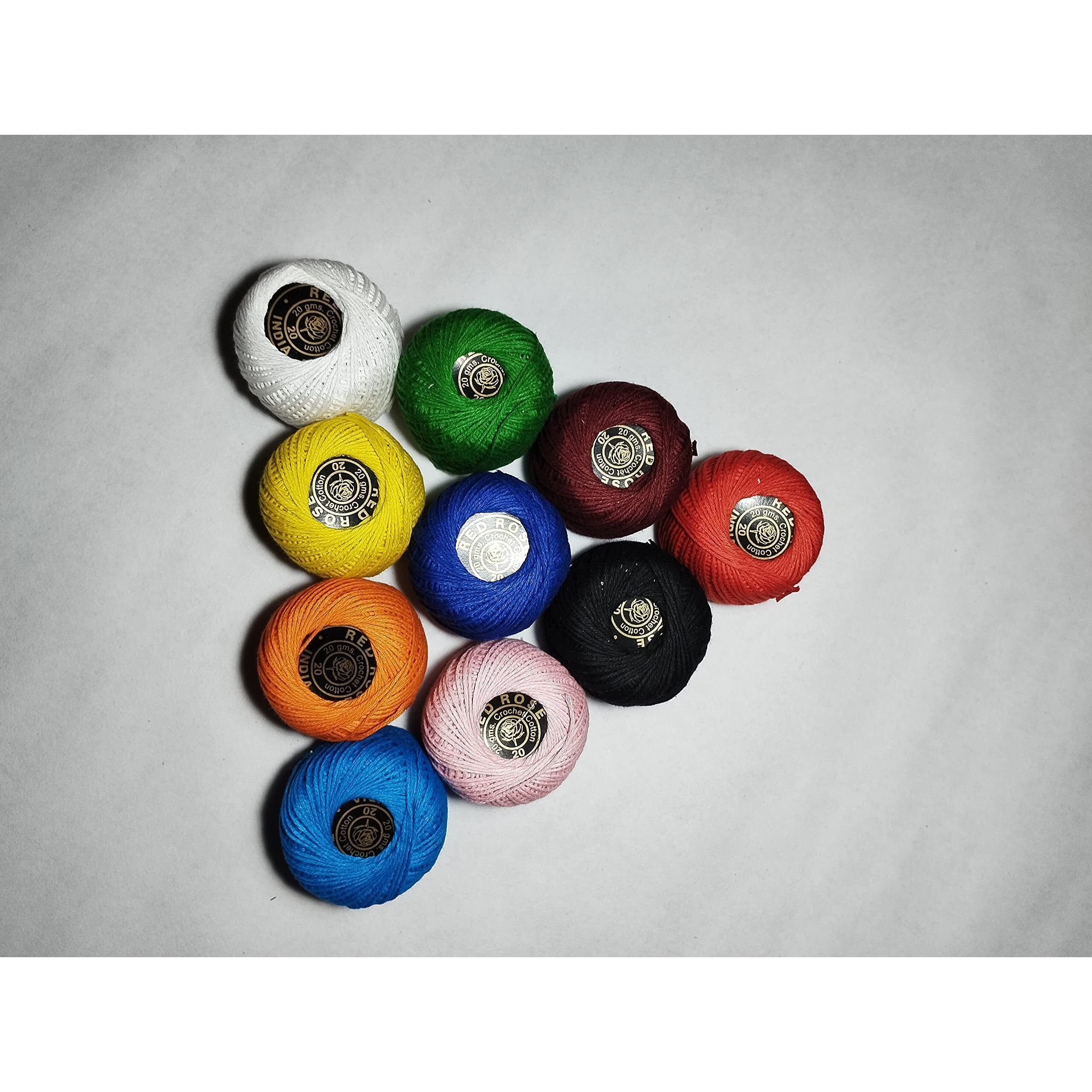 Rsp Quality Bit Crochet Cotton Thread Yarn For Knitting And Craft Making (Multicolor, Pack Of 10)