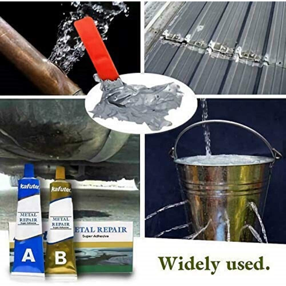 Hubture Magic Metal Mending Industrial Heat Resistance Cold Weld Metal Repair Paste Adhesive Gel,Ab Strong Glue Universal Metal Plastic Weld Repair Glue Aluminum,Chrome,Stainless Steel