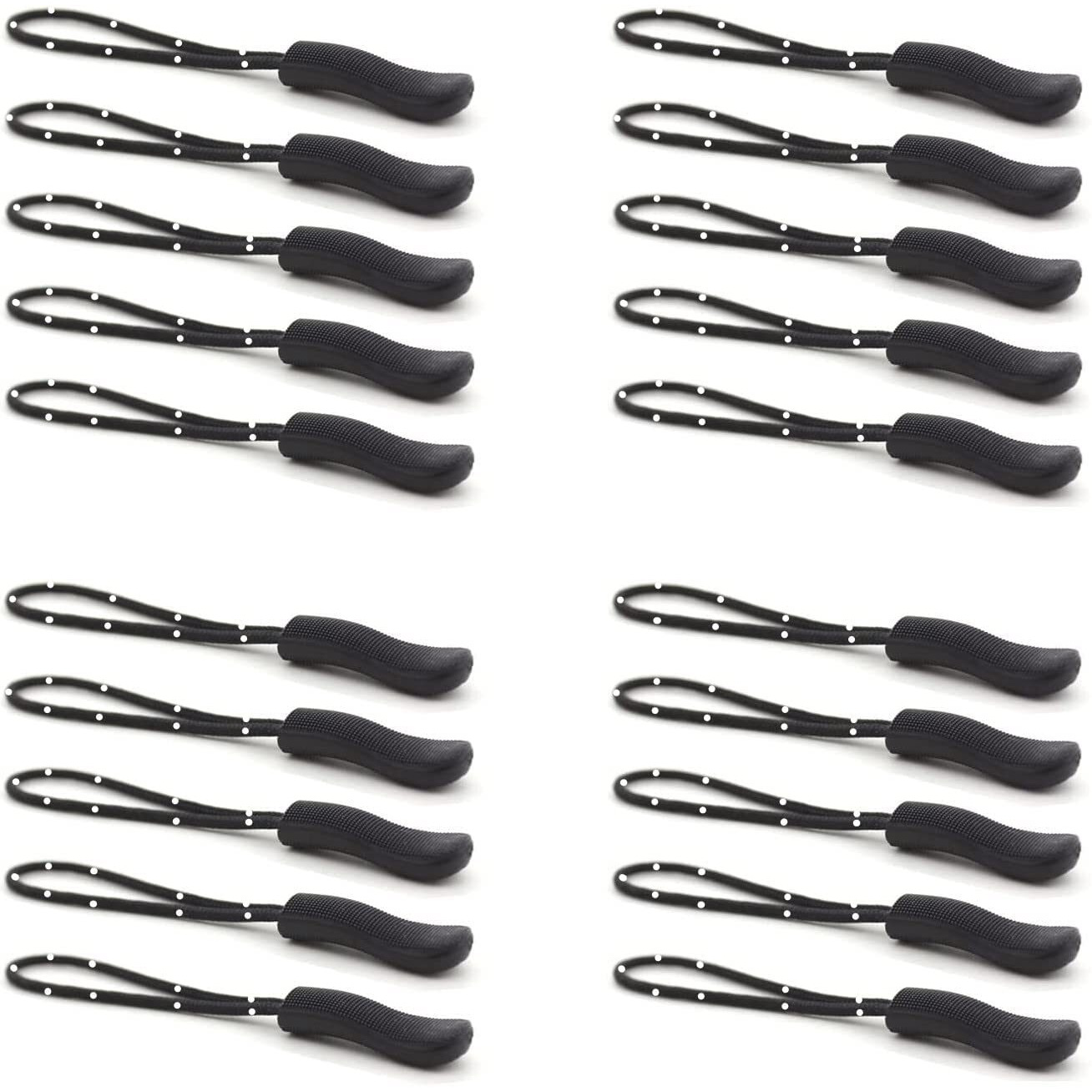 Humsafar Zipper Pulls Zipper Extension Replacement For Backpacks, Jackets, Handbags, Luggage | Zipper Pull Cord, Zip Puller And Slider Replacement, Zipper Tags For Bags, Clothes (Pack Of 50, Black)