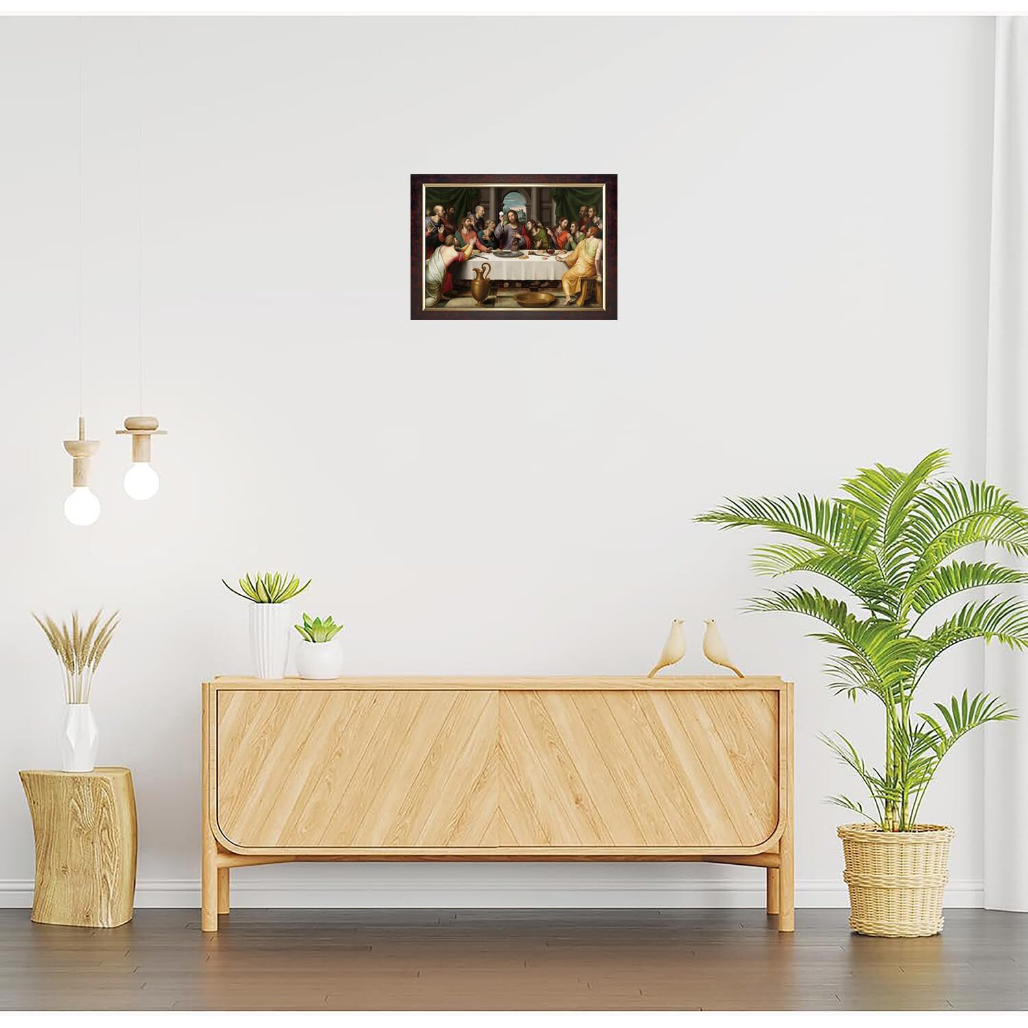 Dharvika Innovations Jesus Christ Paintings For Living Room, Jesus Christ Painting Wall Decoration, Jesus Christ Photo Frame For Wall Decoration 20385 (14X20 Inch) Brown