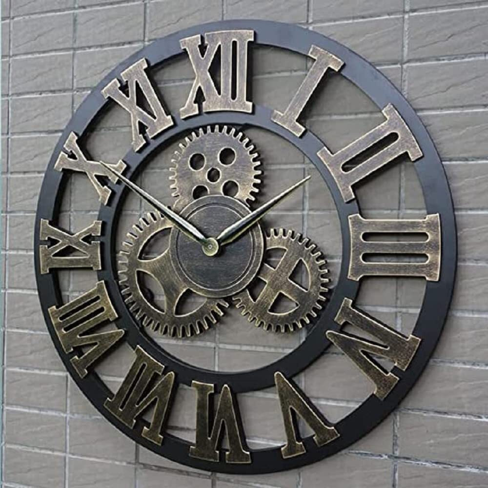 Decore Basket Iron Wall Decor Clock | Decoratvie Item For Living Room,Dining Room,Bedroom,Home,Office,Caf And For Gift Purpose, (Size-30X1X30 Inches), Analog, Multicolour