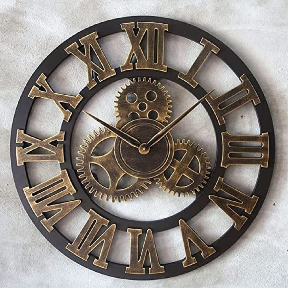 Decore Basket Iron Wall Decor Clock | Decoratvie Item For Living Room,Dining Room,Bedroom,Home,Office,Caf And For Gift Purpose, (Size-30X1X30 Inches), Analog, Multicolour