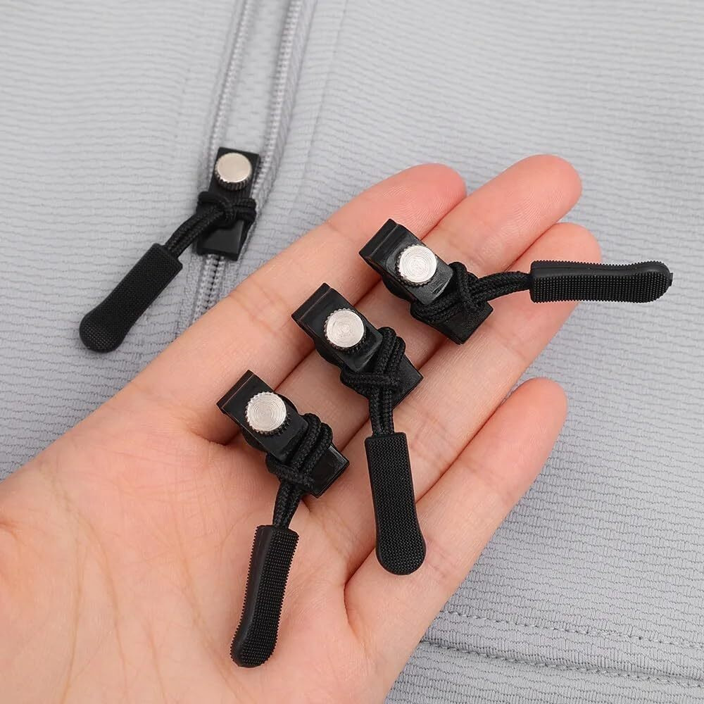 S Sindhiauniversal Zipper Slider Puller Detachable Instant Repair Kit Diy Replacement Lever Locks Slider For Bags, Coats, Clothes, Shoes & Boots, Black Colour (3 Pcs/Set)