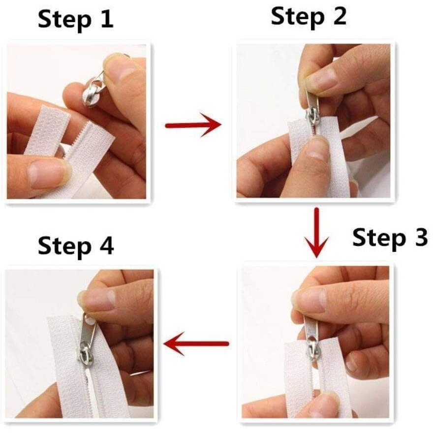 On Blow Steel Zip Slide Runners Combo Pack Of 20 Pieces (Size 5 + 8) (Each 10 Pieces) Zipper Fasteners Pullers