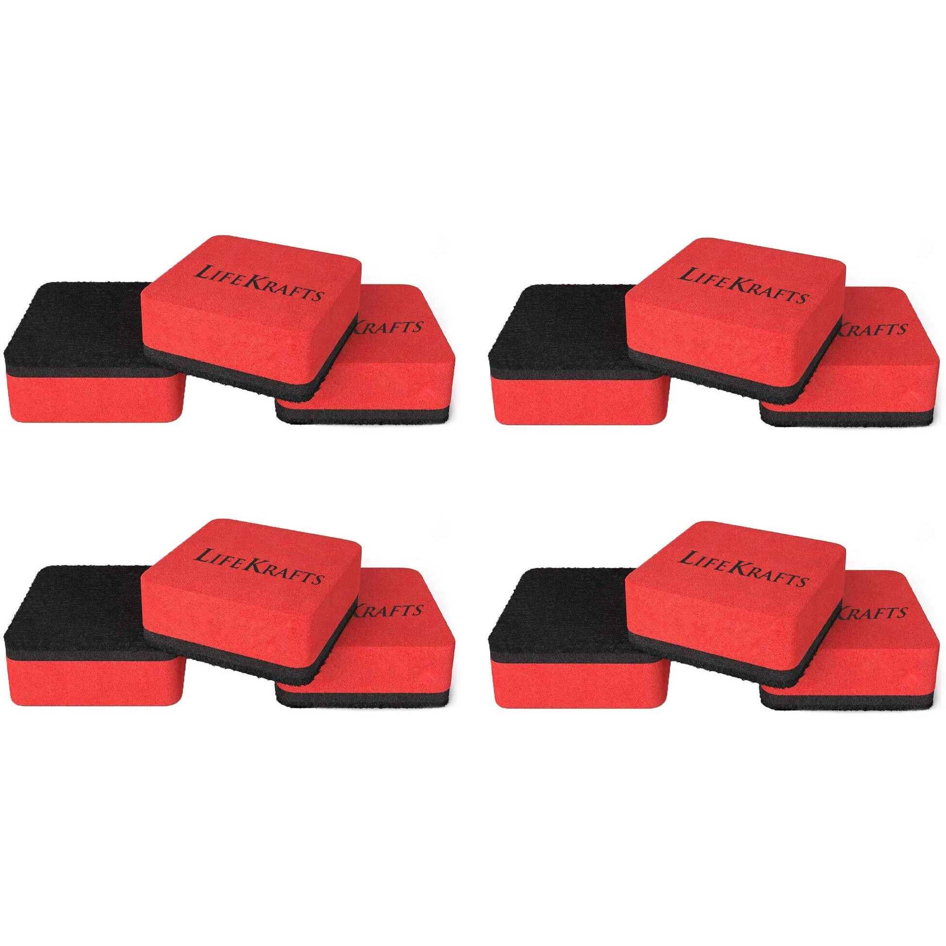 Lifekrafts Magnetic Erasers| (Red Color, Size (5X5) Cms)-Pack Of 12|Great Use For All Type Of (Magnetic/Non-Magnetic) White Boards For Classroom, Office, Home Etc