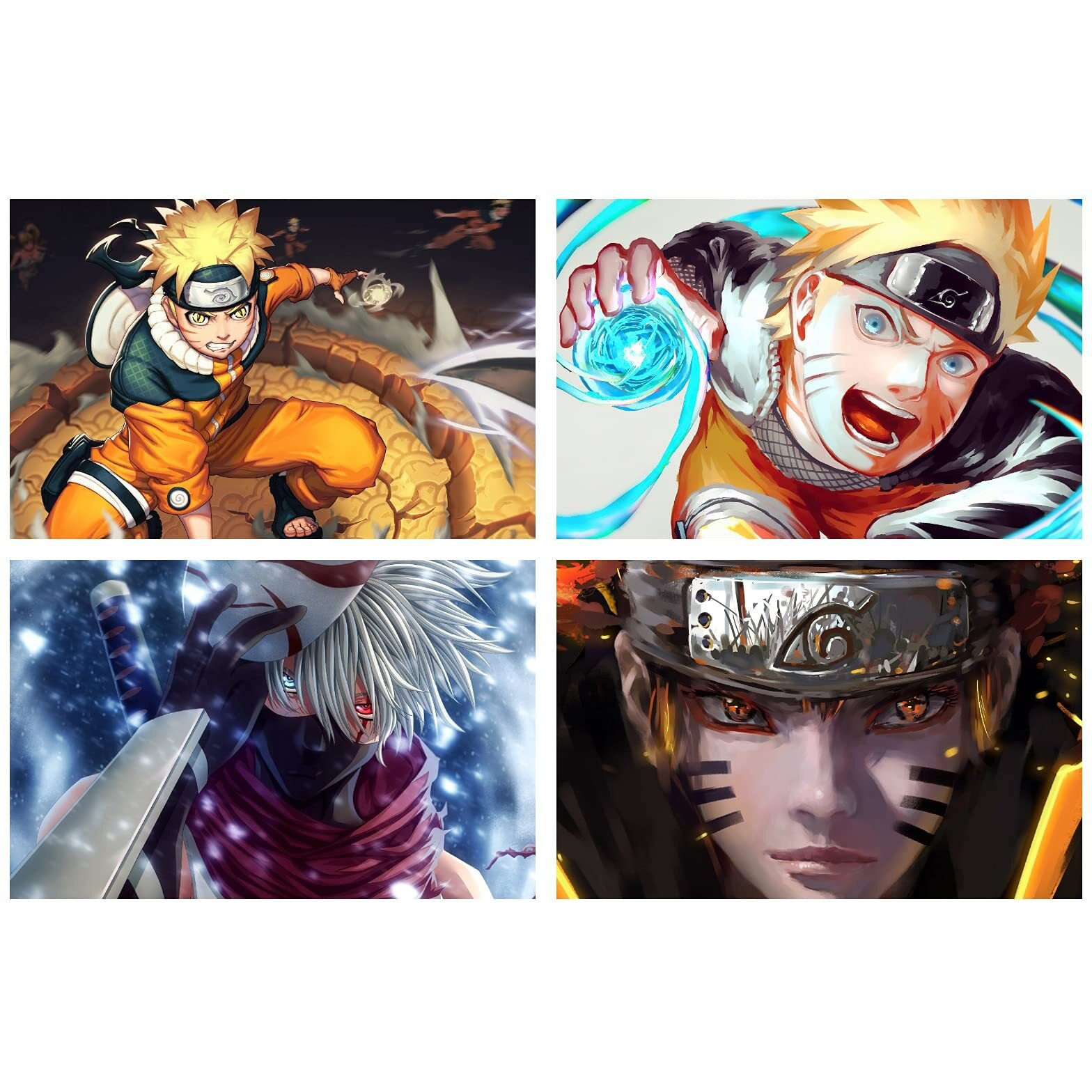 Printnet Pack Of 8 Naruto Poster | Naruto Photocards Set | Anime Poster | Hd+ Photos Unframed (5.8 X 8.2 Inches) (Size - A5) ,Multicolor