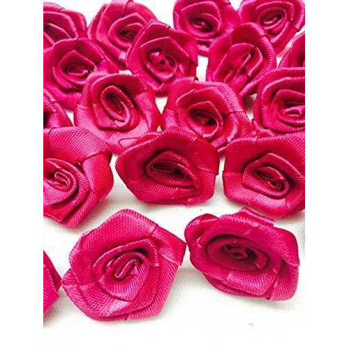 Eerafashionicing Rose Flower Ribbon Appliqus Craft Hobby Decoration Diy (Pack Of 25 Pcs)