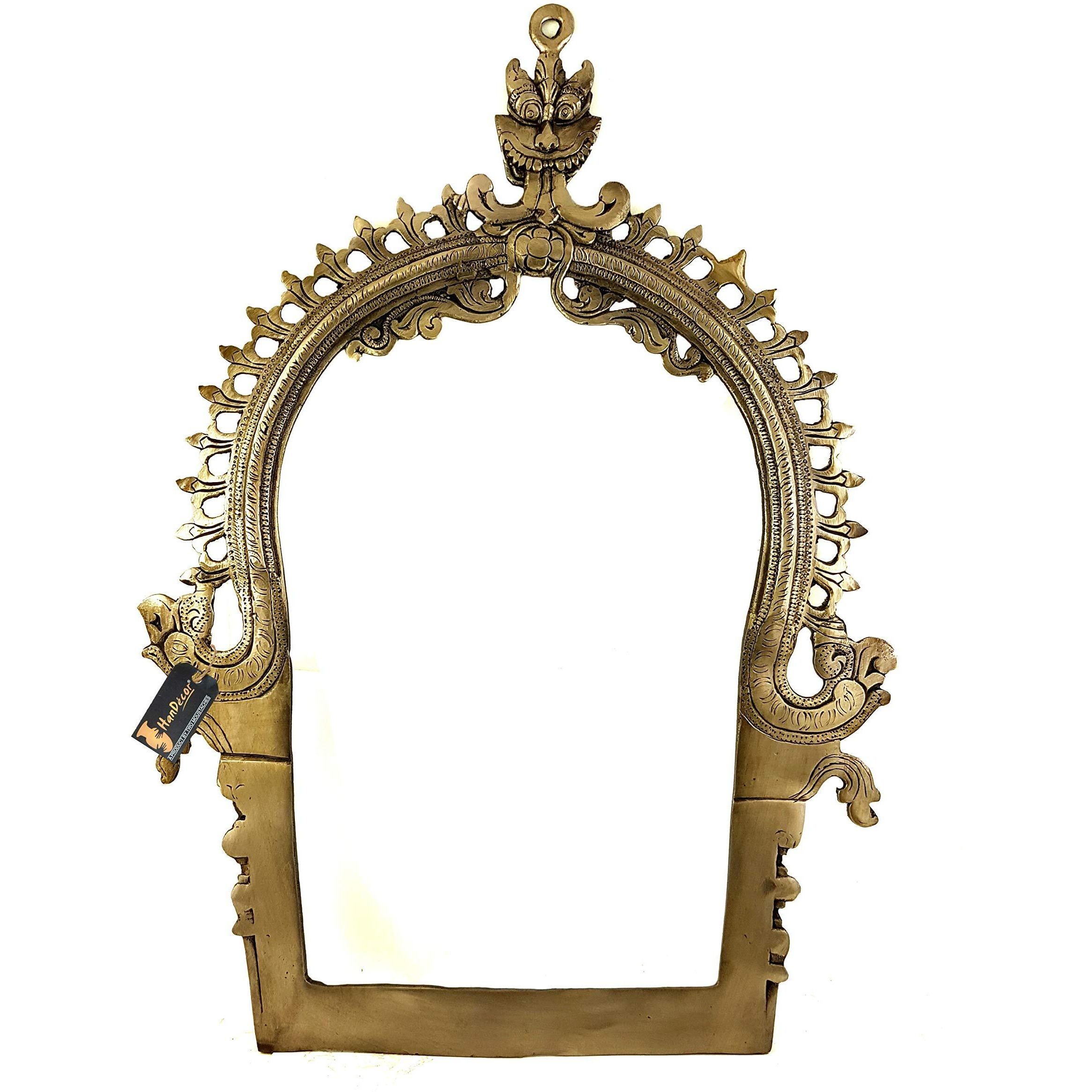 Two Moustaches Yali Design Temple Prabhavali Brass Wall Hanging
