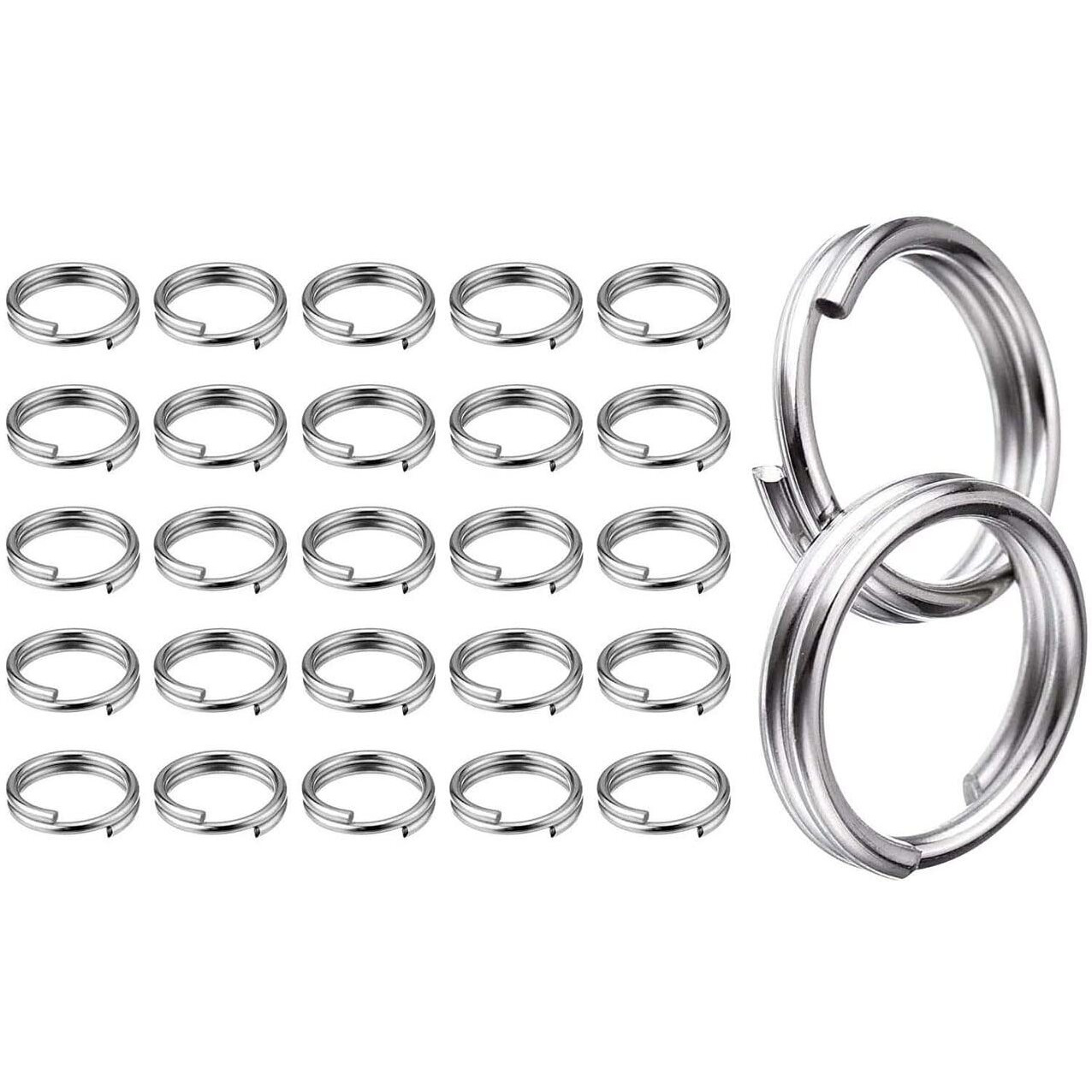 Diy Crafts 75 Pcs, Small, Silver/Gold, Split Rings Set Mini Key Chain Ring Metal Silvery Keychain Rings For Keychain Lanyard Hanging Nail Files, Label Tags, Foldable Scissors, K (75 Pcs, Small)