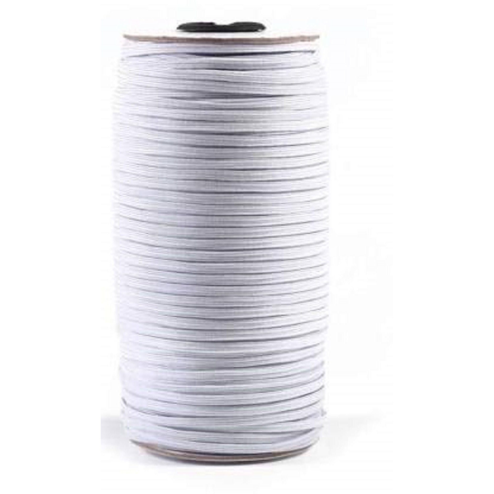 Ampereus 4Mm White Elastic Cord Earloop For Face Mask - Elastic Loop Ear Rope Stretch Flat String Craft Project Bracelet String Trim For Crafting,Hanging, Mask Making. (25 Mtr)