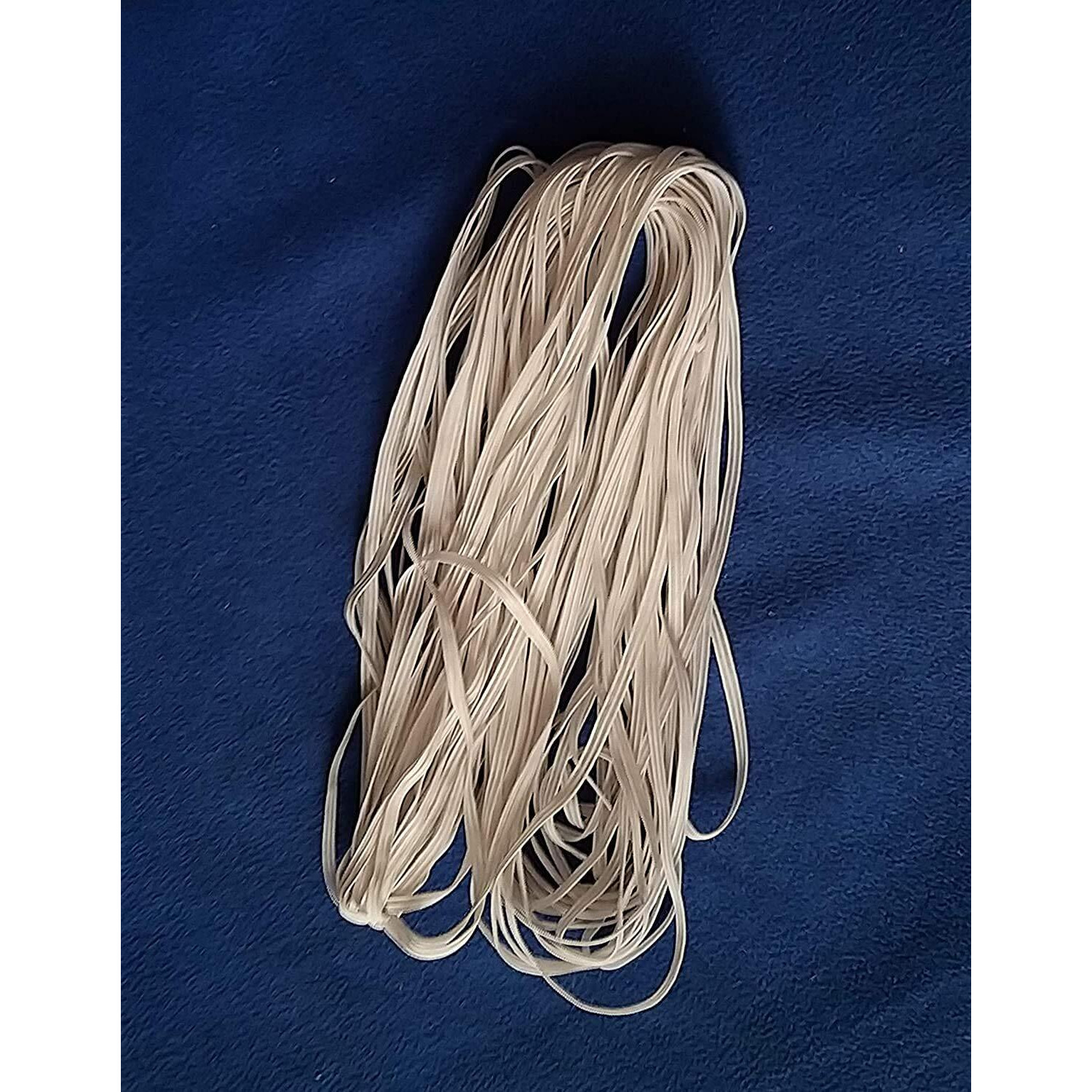 Ampereus 4Mm White Elastic Cord Earloop For Face Mask - Elastic Loop Ear Rope Stretch Flat String Craft Project Bracelet String Trim For Crafting,Hanging, Mask Making. (25 Mtr)