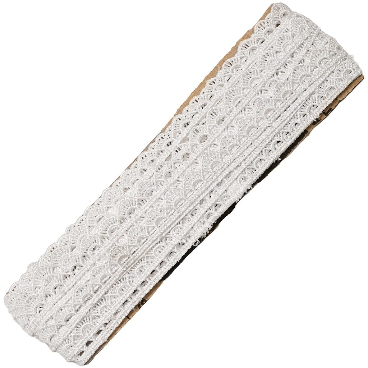 Embroiderymaterial Kinari White Cotton Trim Laces And Borders Material For Saree Border, Suit, Kurta, Dupatta, Blouse, Gown, Lehenga & Neckline (10 Meters, 1.3 Cm Wide)